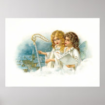 Singing Christmas Angels Print