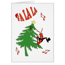 Singing Christmas Tree with Crawfish / Lobster Card