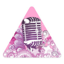 singing diva vintage microphone stars and swirls stickers