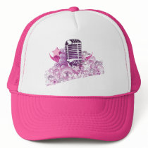 singing diva vintage microphone vector hat
