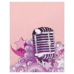 singing diva vintage microphone vector letterhead