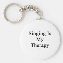Singing Is My Therapy Keychain