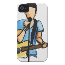 Singing Man with Guitar sketch iPhone 4 Covers