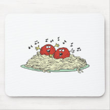 singing meatballs on spaghetti mousepads