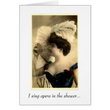 Singing Opera in the Shower Greeting Card