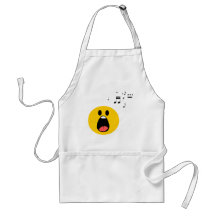Singing smiley aprons