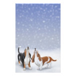 Singing Snow Bassets Stationery