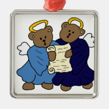 Singing Teddy Bear Angels Christmas Tree Ornaments