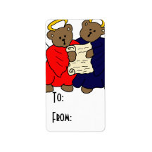 Singing Teddy Bear Angels Personalized Address Labels