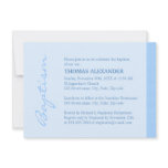 Single Blue Stripe Baptism Personalized Invite