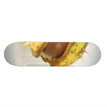 Single Conker On White Background Custom Skate Board