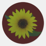 Single Cutout Wild Sunflower Round Sticker