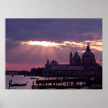 Single Gondola at Sunset Poster