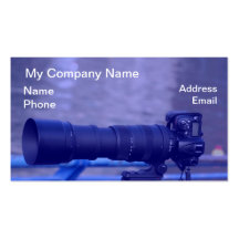 Single Lens Reflex Camera with Long Telephoto Lens Business Card
