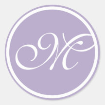 Single Letter Monogram - Lavender Stickers