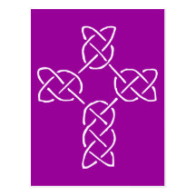 Single line Celtic Style Cross Transp Post Card