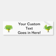 Single oak tree sun behind graphic bumper sticker