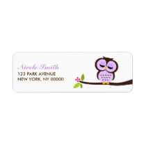 Single Owl Return Address Labels