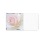 single pale pink rose label