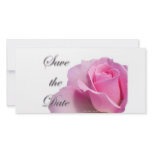 Single Pink Rose Save the Date Custom Photo Card
