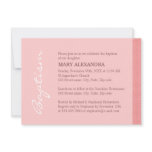 Single Pink Stripe Baptism Personalized Invites
