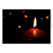 Single Red Christmas Candle Card