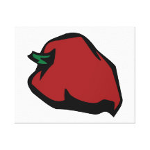 Single Red Habanero Graphic Stretched Canvas Prints