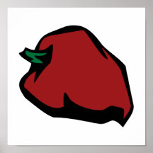 Single Red Habanero Graphic Poster
