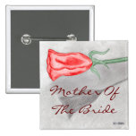 Single Red Rose buttons