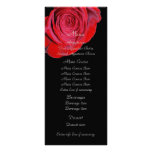 Single Red Rose Wedding Menu Custom Rack Cards
