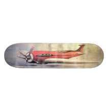 SINGLE SEATER PROP PLANE. SKATE BOARD