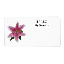 Single Stargazer Lily Personalised Shipping Label