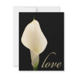 Single white calla lily personalized invites