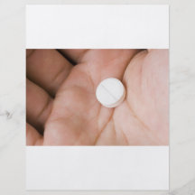 Single white pill in palm flyer design