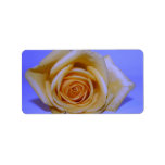 Single yellowish rose blue tinted personalized address label