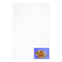 Single yellowish rose blue tinted stationery paper
