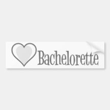 SingleHeart-Bachelorette-Grey Bumper Stickers