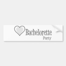 SingleHeart-BacheloretteParty-Grey Bumper Stickers