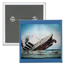 Sinking of the Titanic Magic Lantern Slide Button