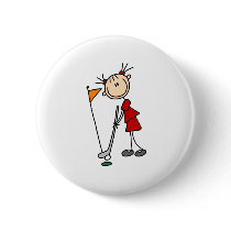 Sinking The Putt From The Green Bag Pinback Button
