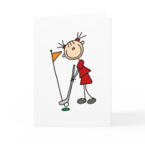 Sinking The Putt From The Green Bag Greeting Card