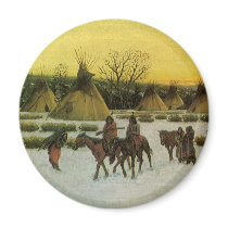 Sioux Camp at Wounded Knee by John Hauser Refrigerator Magnets