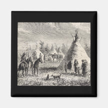 Sioux Village, circa 1876 Refrigerator Magnet