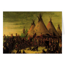 Sioux War Council by George Catlin Cards