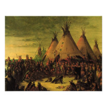Sioux War Council by George Catlin Custom Invite