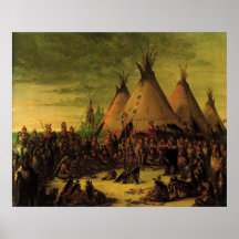Sioux War Council by George Catlin Posters