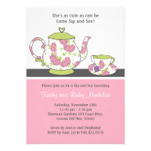 Sip and See Baby Shower Invitation