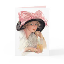 Sipping Soda Greeting Cards