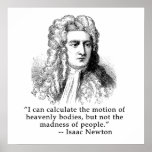 Sir Isaac Newton Portrait and Quote posters