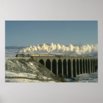 Sir Lamiel crosses Ribblehead Viaduct on the Settl Poster
